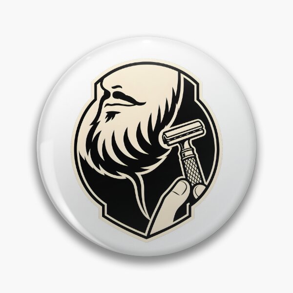 Item preview, Bearded Man Vintage Barber Badge Sticker – Safety Razor Barbershop Classic designed and sold by Gabmod14.