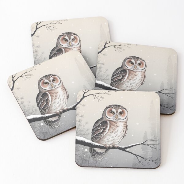 Item preview, Owl in Snow - Japanese Woodblock Ohara Koson Style Winter Zen Art designed and sold by Tamas Das.