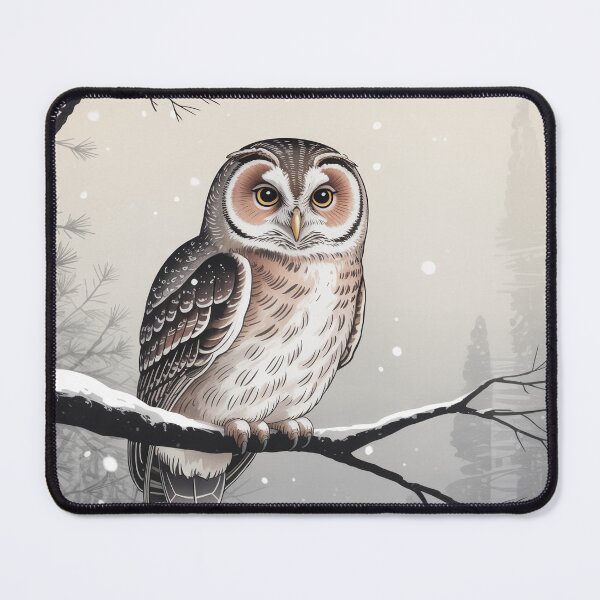 Item preview, Owl in Snow - Japanese Woodblock Ohara Koson Style Winter Zen Art designed and sold by Tamas Das.