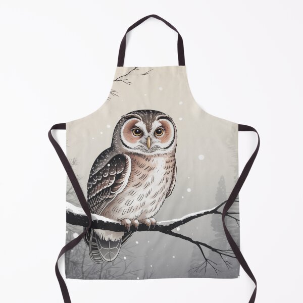 Item preview, Owl in Snow - Japanese Woodblock Ohara Koson Style Winter Zen Art designed and sold by Tamas Das.