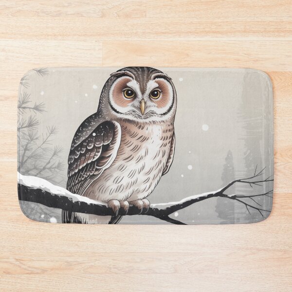 Item preview, Owl in Snow - Japanese Woodblock Ohara Koson Style Winter Zen Art designed and sold by Tamas Das.
