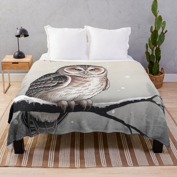 Item preview, Owl in Snow - Japanese Woodblock Ohara Koson Style Winter Zen Art designed and sold by Tamas Das.