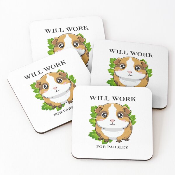 Item preview, Will Work For Parsley Guinea Pig Funny Logo designed and sold by logowannawear.