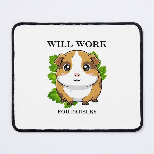Item preview, Will Work For Parsley Guinea Pig Funny Logo designed and sold by logowannawear.