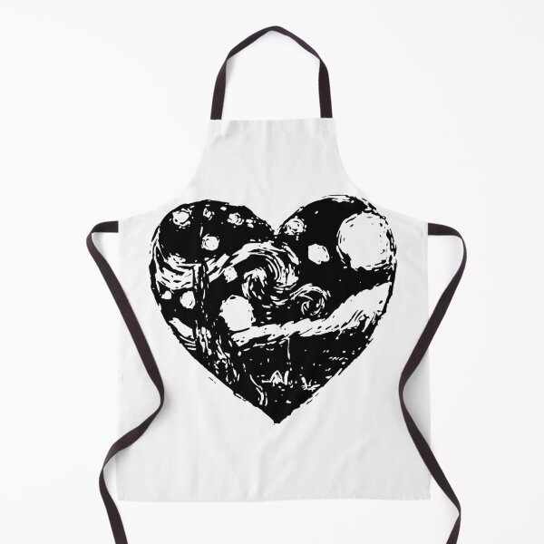 Item preview, Starry night black and white in the shape of a heart designed and sold by Knowvhere.