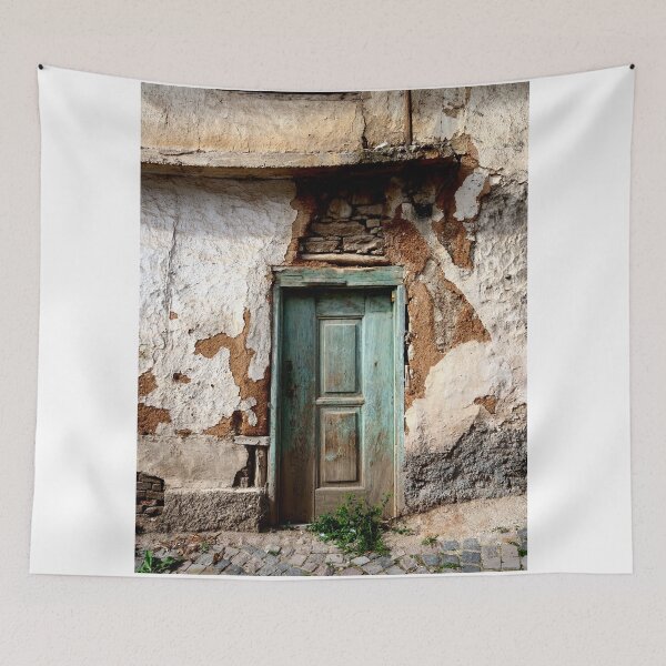 Item preview, Weathered Old Wooden Door in Crumbling Wall designed and sold by onubi.