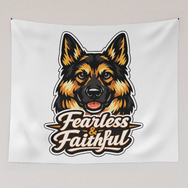 Item preview, Fearless & Faithful German Shepherd - GSD Dog Art designed and sold by EchoPrint Co..