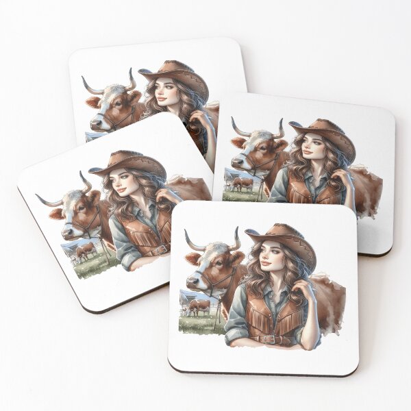 Item preview, Western Cowgirl and Cow designed and sold by WesternBeauties.