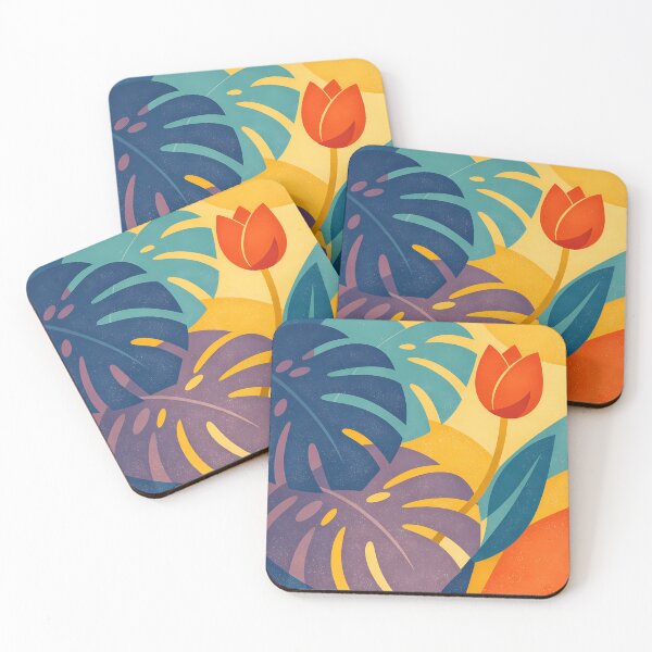 Item preview, Colourful Abstract Leaves and Tulip designed and sold by InkSmithery.