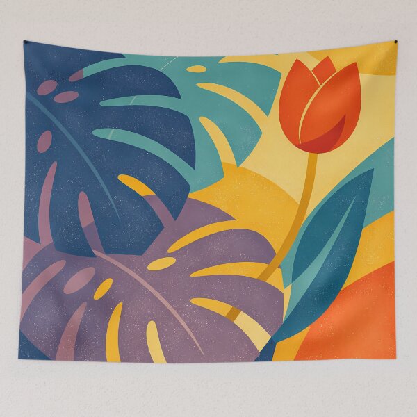 Item preview, Colourful Abstract Leaves and Tulip designed and sold by InkSmithery.