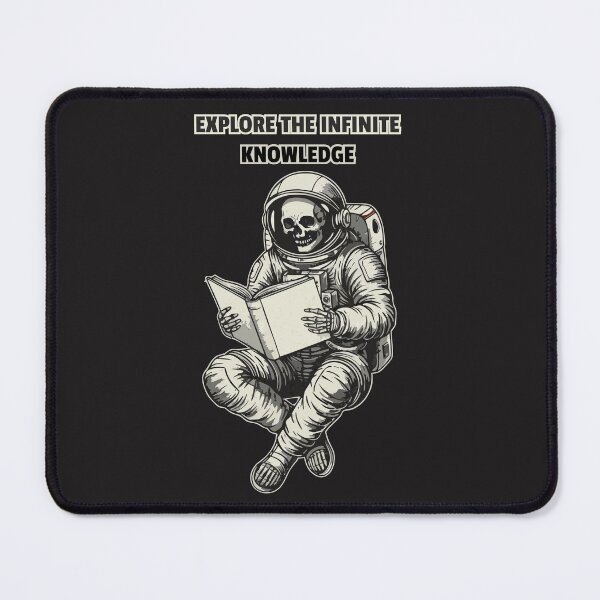 Item preview, "Explore Infinite Knowledge" Skeleton Astronaut Reading Book Art designed and sold by Cipher & Soul.
