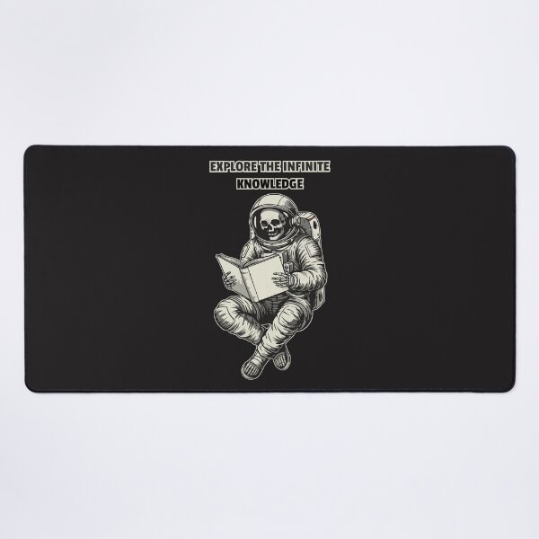 Item preview, "Explore Infinite Knowledge" Skeleton Astronaut Reading Book Art designed and sold by Cipher & Soul.
