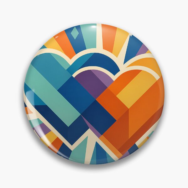 Item preview, Interlocking Geometric Hearts with Colour Rays designed and sold by InkSmithery.