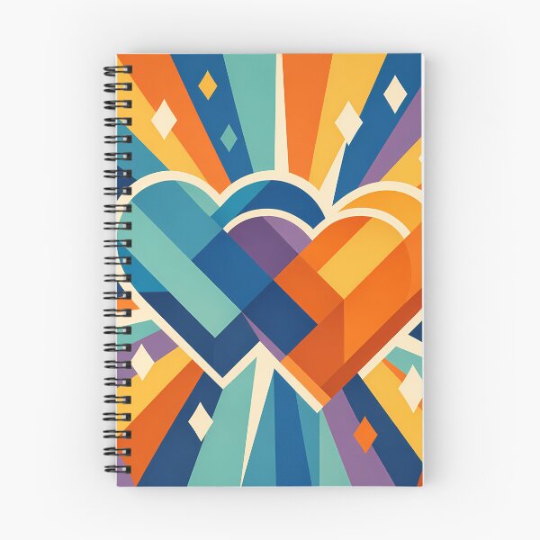 Item preview, Interlocking Geometric Hearts with Colour Rays designed and sold by InkSmithery.