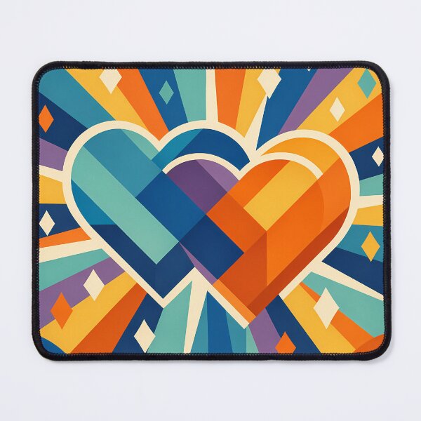 Item preview, Interlocking Geometric Hearts with Colour Rays designed and sold by InkSmithery.