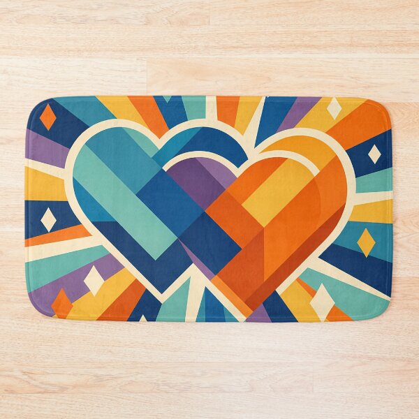 Item preview, Interlocking Geometric Hearts with Colour Rays designed and sold by InkSmithery.