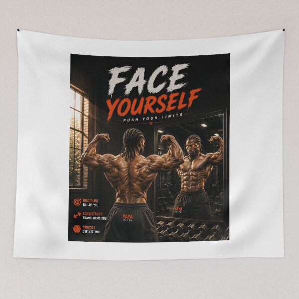 Item preview, FACE YOURSELF – YAYA ELITE Gym Motivation Streetwear designed and sold by YAYA ELITE STREETWEAR.