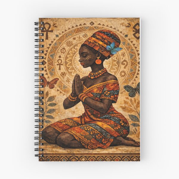 Item preview, African Queen Prayer - Vintage Spiritual Goddess Art with Butterflies designed and sold by myforestfog.