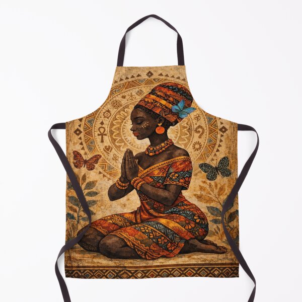 Item preview, African Queen Prayer - Vintage Spiritual Goddess Art with Butterflies designed and sold by myforestfog.