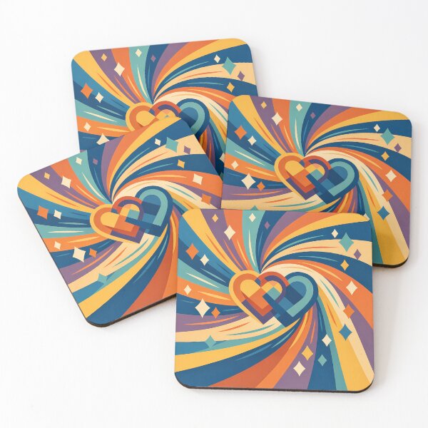 Item preview, Interlocking Geometric Hearts with Cosmic Swirl designed and sold by InkSmithery.