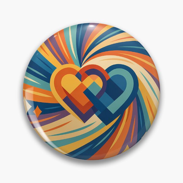 Item preview, Interlocking Geometric Hearts with Cosmic Swirl designed and sold by InkSmithery.