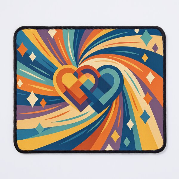 Item preview, Interlocking Geometric Hearts with Cosmic Swirl designed and sold by InkSmithery.
