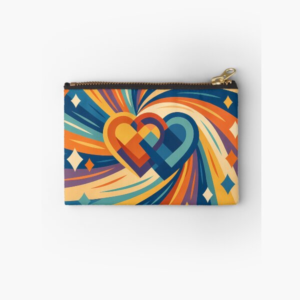 Item preview, Interlocking Geometric Hearts with Cosmic Swirl designed and sold by InkSmithery.