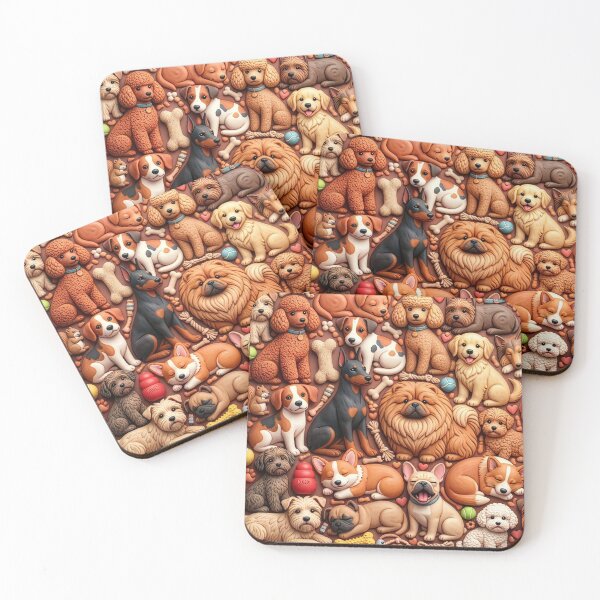 Item preview, Cute Dog Pattern – Kawaii Clay Style Dog Lover Gift designed and sold by StillWildink.