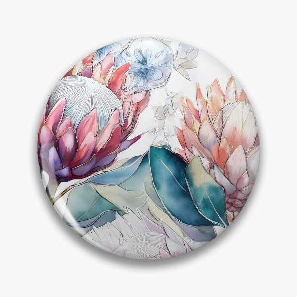 Item preview, Protea Autumn - Exotic Peach and Teal Floral - Elegant King Protea Botanical Watercolor Pattern designed and sold by Candice Dethise.