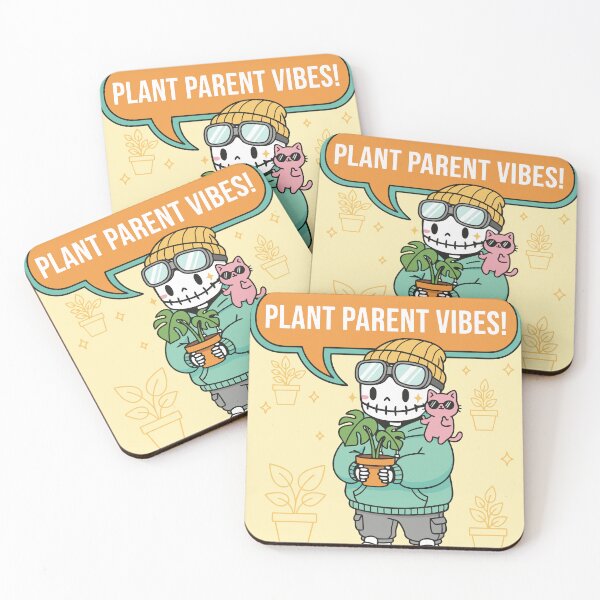 Item preview, "Plant Parent Vibes" Cute Skeleton Kawaii Monstera Pastel Goth designed and sold by Cipher & Soul.