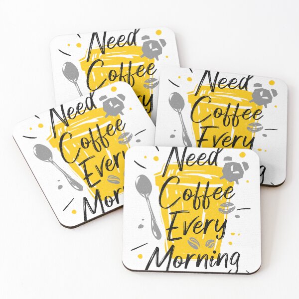 Item preview, Need Coffee Every Morning kitchen decor white backround designed and sold by Bearlala.