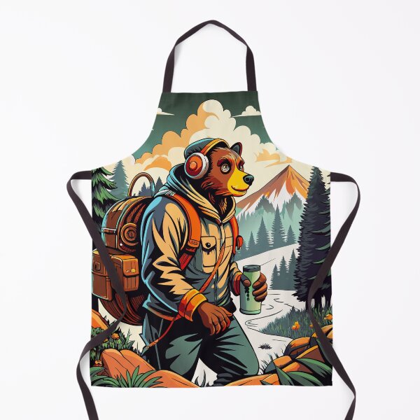 Item preview, Adventure Bear Hiker Retro Wilderness Illustration designed and sold by ArhaanFashions.