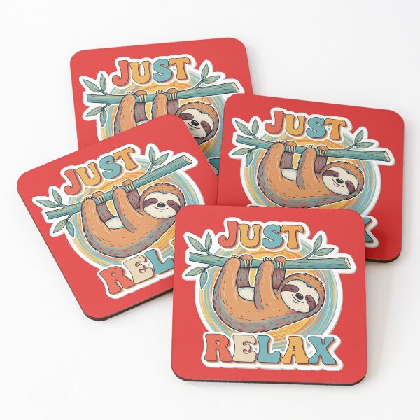 Item preview, Retro Sloth Illustration "Just Relax" designed and sold by Fabrikola.