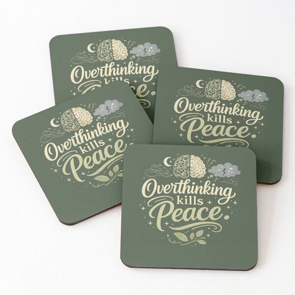 Item preview, Overthinking Kills Peace | Mental Health Aesthetic Design designed and sold by hutofdesigns.