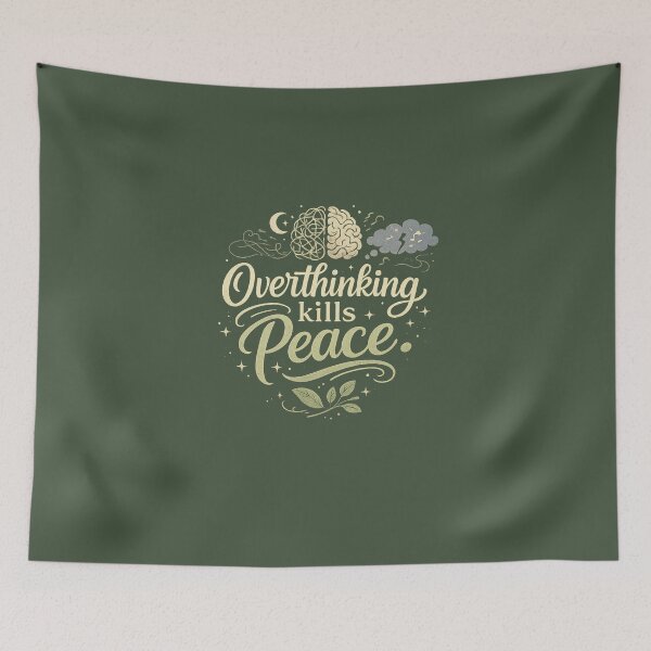 Item preview, Overthinking Kills Peace | Mental Health Aesthetic Design designed and sold by hutofdesigns.
