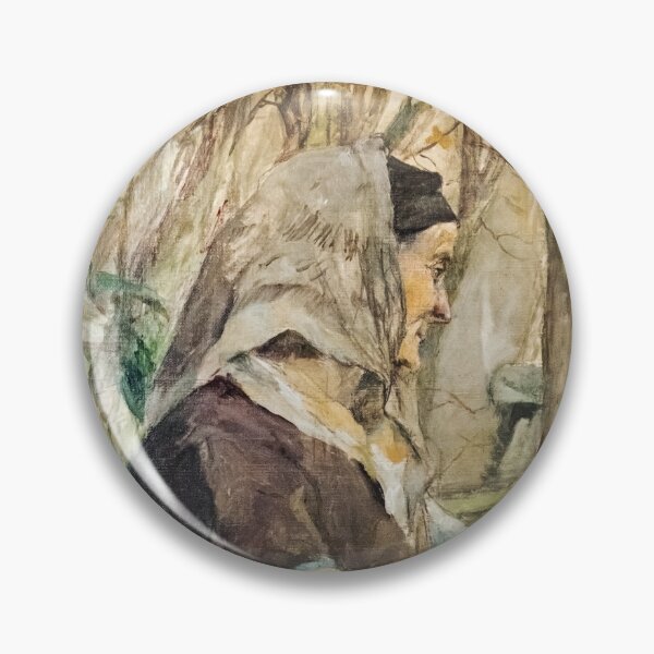Item preview, Old Woman on Garden Bench by Toulouse-Lautrec Vintage French Portrait Art designed and sold by artofuniverse.