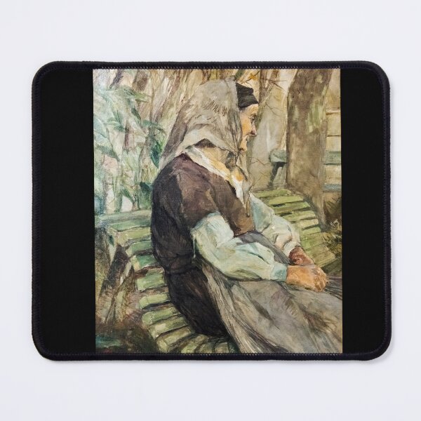 Item preview, Old Woman on Garden Bench by Toulouse-Lautrec Vintage French Portrait Art designed and sold by artofuniverse.