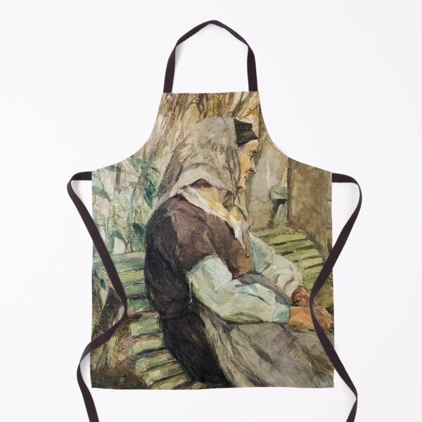 Item preview, Old Woman on Garden Bench by Toulouse-Lautrec Vintage French Portrait Art designed and sold by artofuniverse.