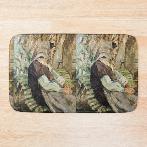 Item preview, Old Woman on Garden Bench by Toulouse-Lautrec Vintage French Portrait Art designed and sold by artofuniverse.
