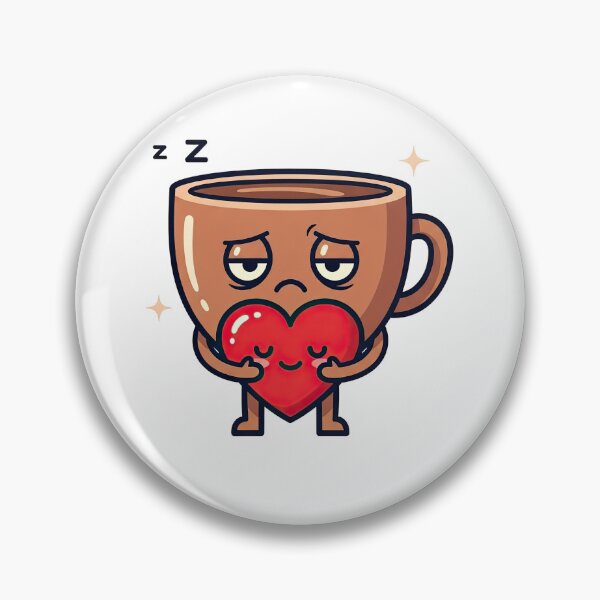 Item preview, Tired Coffee in Love – Cute Kawaii Coffee Cup Design designed and sold by PlumArtDesign.