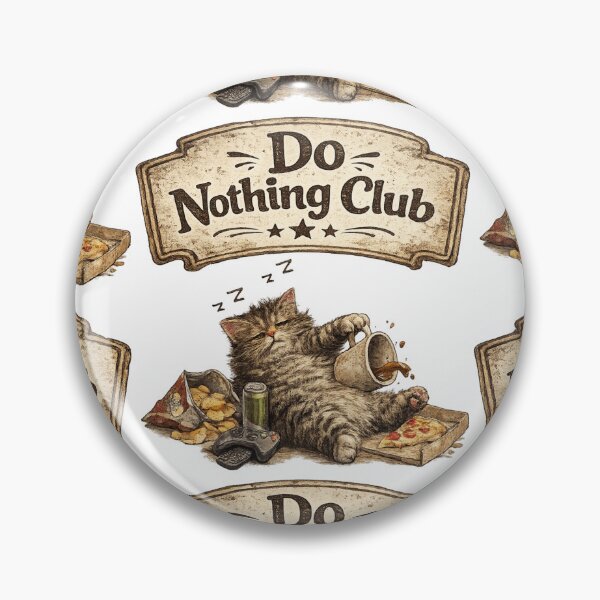 Item preview, Do Nothing Club Cat – Funny Lazy Cat Vintage Chill Design designed and sold by Clothes With Smiling Animals Walt Gral.