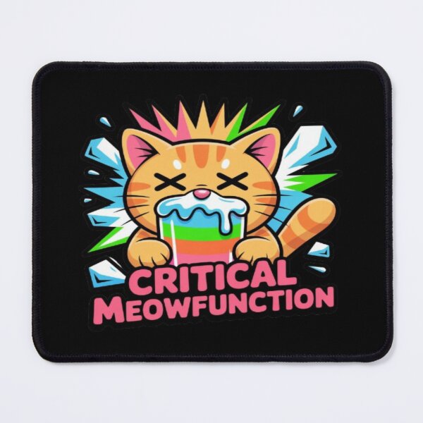 Artikelvorschau, Critical Meowfunction – Lustige, überladene Katze mit Regenbogen-Slushie entworfen und verkauft von DailySparks.