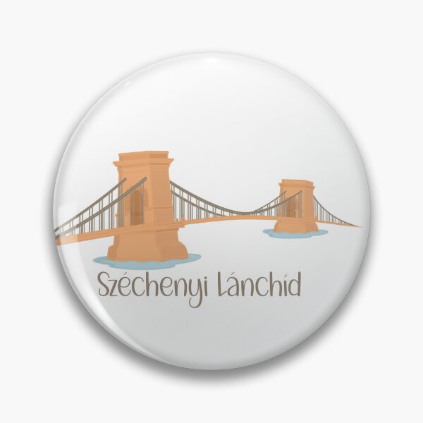 Item preview, Széchenyi Lánchíd Chain Bridge – Budapest Flat Design Cutout Illustration designed and sold by EmeraldeaDesign.