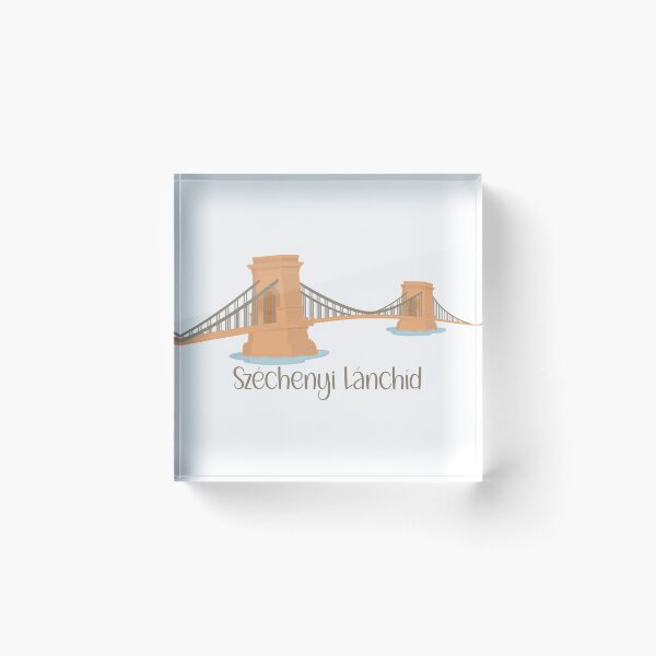 Item preview, Széchenyi Lánchíd Chain Bridge – Budapest Flat Design Cutout Illustration designed and sold by EmeraldeaDesign.