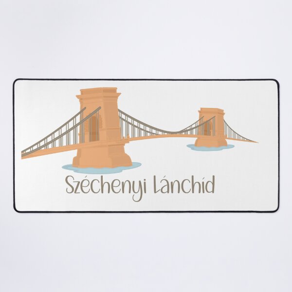 Item preview, Széchenyi Lánchíd Chain Bridge – Budapest Flat Design Cutout Illustration designed and sold by EmeraldeaDesign.