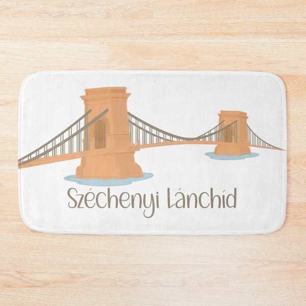 Item preview, Széchenyi Lánchíd Chain Bridge – Budapest Flat Design Cutout Illustration designed and sold by EmeraldeaDesign.