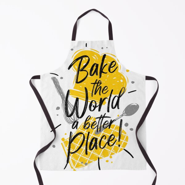 Item preview, Bake the world a better place kitchen decor white backround designed and sold by Bearlala.