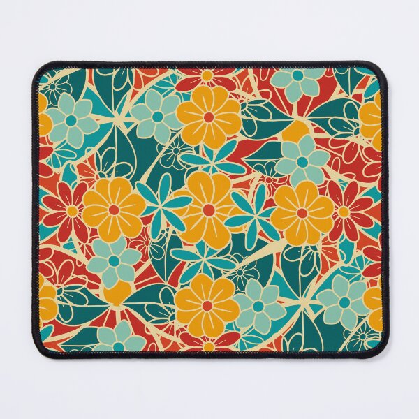 Item preview, Colourful Retro Floral Pattern 1B – Vintage Flower Design  designed and sold by StefanStudioArt.