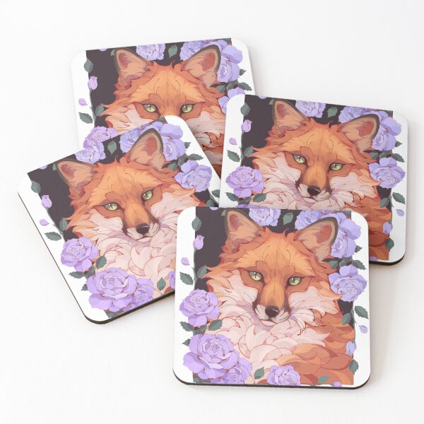 Item preview, Fox with purple roses designed and sold by Giulialibard.