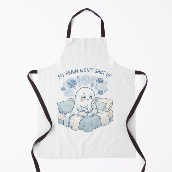 Item preview, My Brain Won’t Shut Up – Overthinking Ghost Sticker designed and sold by Elviqus Shop.